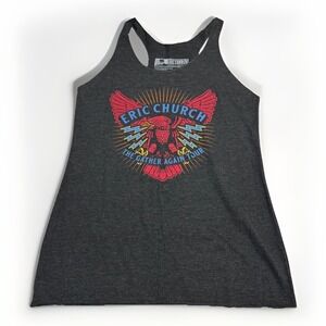 Eric Church Gather Again Tour Racerback Tank Top Women M Charcoal Gray Eagle‎